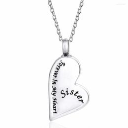 Pendentif Colliers En Acier Inoxydable Crémation Toujours Dans Mon Coeur Soeur Maman Papa Cendre Urne Collier Bijoux Cadeau Pour Lui Avec Chaîne