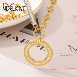 Colliers pendants en acier inoxydable en acier inoxydable Zircon Pig Pig Chain de blé Collier de perle pour femmes Gold Silver Color Tendy Party Bijoux Gift