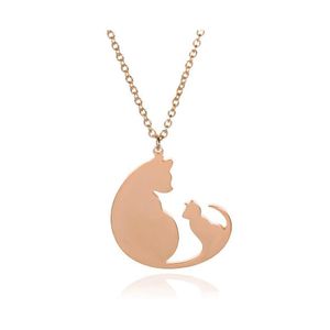 Hanger kettingen roestvrij staal schattige kat delicate minimalistische gouden kleine dinosaurus ketting roze draken sieraden cadeau voor hem met c ot9gh