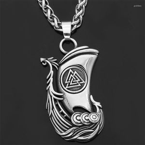 Pendentif Colliers En Acier Inoxydable Dragon Bateau Voilier Collier Hommes Antique Couleur Argent Triangle Motif Avec Chaîne De Haute Qualité