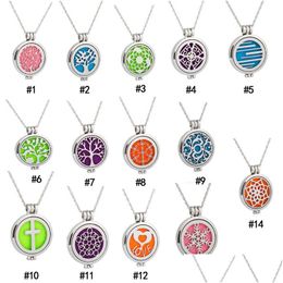 Pendentif Colliers En Acier Inoxydable Huile Essentielle Diffuseur Glow In The Dark Aromathérapie Médaillon Sier Chaîne Pour Femmes Mode Bijoux D Dhal5