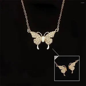 Pendentif Colliers En Acier Inoxydable Mode Exquis Papillon Couple Collier Pour Femmes Élégant Chaîne Magnétique Bijoux Tendance En Gros