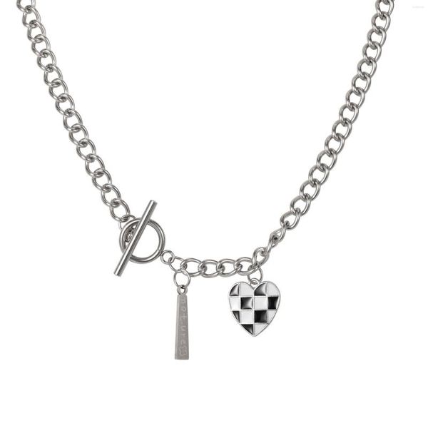 Pendentif Colliers En Acier Inoxydable Mode Curb Cadenas Chaîne Bijoux Collier Argent Collier Ras Du Cou Avec OT Clap Serrure Pour Hommes Femmes Fille Garçon