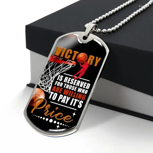 Colliers pendants Cadeau en acier inoxydable pour hommes Lover Basketball Bijoux Graduation Day Party Birthday