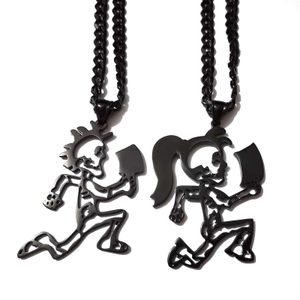 Pendentif Colliers Acier inoxydable Hatchetman Noir Juggalette Squelette 2 