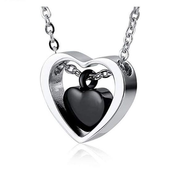 Pendentif Colliers En Acier Inoxydable Coeur Crémation Urne Collier Entonnoir Remplissage Kit Souvenir Cendres Commémoratives