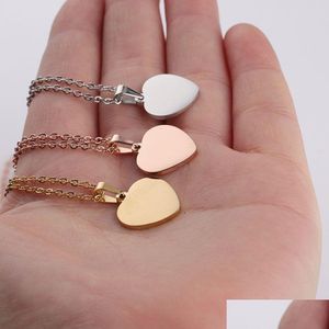 Pendentif Colliers En Acier Inoxydable Coeur Collier De Mode Blanc Amour Entendre Pour Les Femmes Mère Fille Bijoux Or Acheteur Drop Delivery P Dhecf