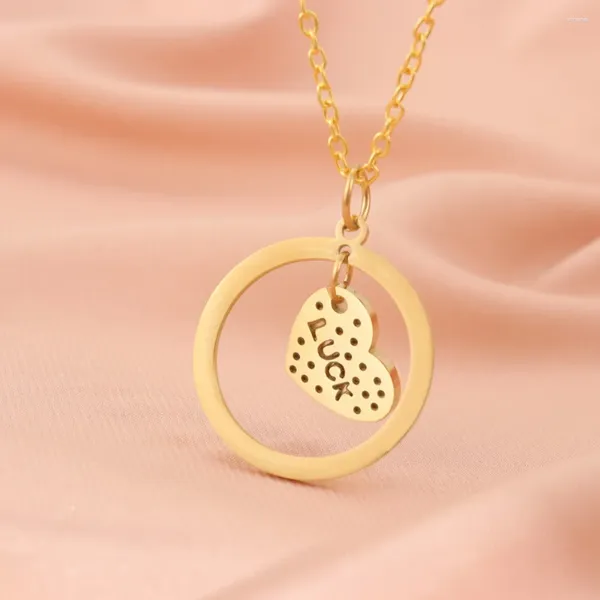 Pendentif Colliers Acier inoxydable Charme en forme de coeur Collier pour femme Mode Noël Saint Valentin Cadeau Protecteur Bijoux Accessoires