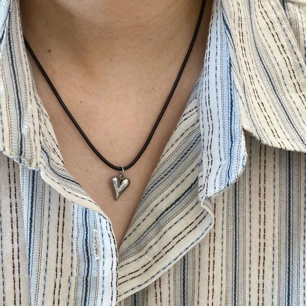 Colliers pendants Collier d'amour en acier inoxydable