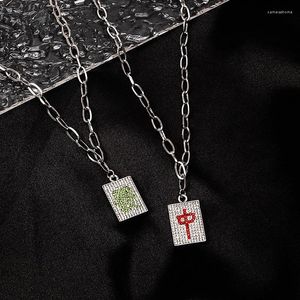 Pendentif Colliers En Acier Inoxydable Mahjong Collier Bijoux Mot Chinois Logo Symbole Jeu