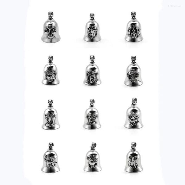 Pendentif Colliers Acier Inoxydable Moto Style Hommes Douze Constellations Bell Lucky 2023