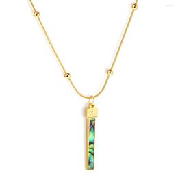 Pendentif Colliers En Acier Inoxydable Collier Pour Femmes Coloré Shell Necklce Accessoires Perles Lien Chaîne Ras Du Cou De Mode Bijoux Cadeau