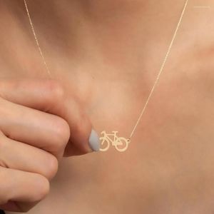 Collares pendientes Collar de acero inoxidable para mujer Hombre Bicicleta clásica Gargantilla de color dorado Joyería de compromiso Venta al por mayor Dropshiper