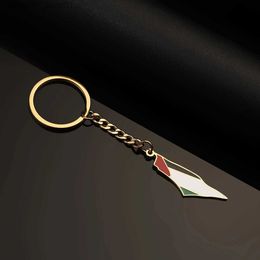 Pendentif colliers en acier inoxydable Palestine pendentif porte-clés colliers couleur or bijoux L231215