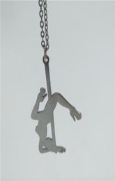 Pendentif Colliers En Acier Inoxydable Pole Dancer Strip Silhouette Cadeau Pour Bachelorette Party Femmes Bijoux62318948706462