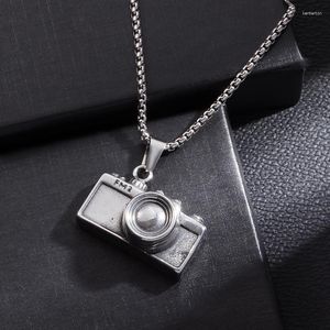 Pendentif Colliers En Acier Inoxydable Rétro Caméra Hommes Dames Punk Délicat Petit Couple Bijoux Amitié Cadeau