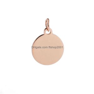Colliers de pendentif en acier inoxydable Round Disc Charms Stam Blanks pour bijoux de bricolage Mini Loop Circle Circle Dog Tag Drop Livrot Pendant DHPKG