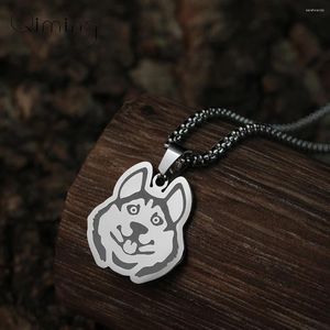 Hanger kettingen roestvrijstalen siberische husky dog face ketting heren sieraden vintage heerlijk vriendje cadeau