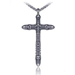 Collares pendientes de acero inoxidable Skl Cross Necklace Celtic Ancient Sier Men Hip Hop Fine Fashion Jewelry Drop Delivery Pendants Dh4Y2