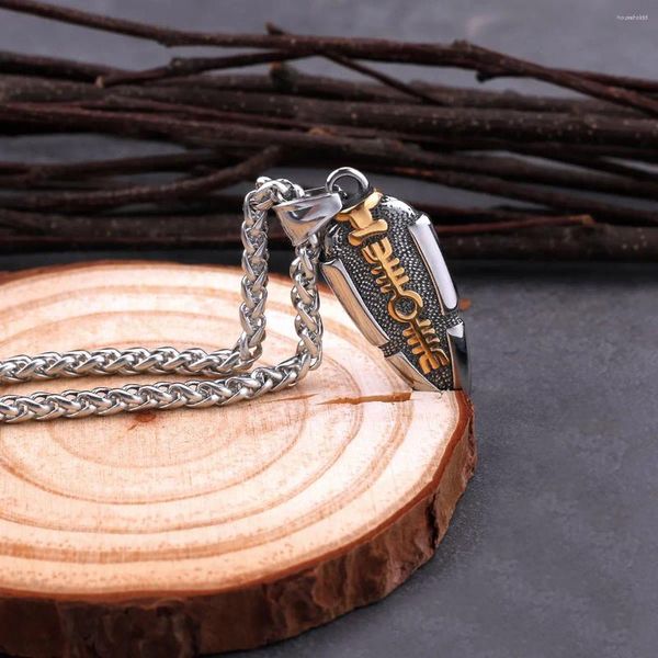 Collares colgantes Lanza de acero inoxidable de Odin Valknut Gungnir Collar Mitología nórdica Runa Cuervo Joyería Punk para hombres Regalos