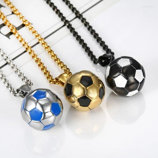 Collares colgantes Acero inoxidable Titanio Deportes Fútbol Fútbol Collar Cadenas Collar para hombres Mujeres Pareja Amigos Regalo Joyería