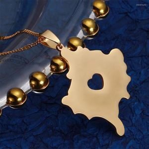 Hanger kettingen roestvrijstalen trendy hart kosovo ketting ketting goud kleur kosoves charme sieraden