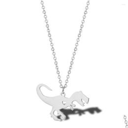 Pendentif Colliers En Acier Inoxydable Tyrannosaurus Rex Collier Enfants Cadeau Dinosaure Bijoux Pour Lui Drop Livraison Pendentifs Dh9Wp