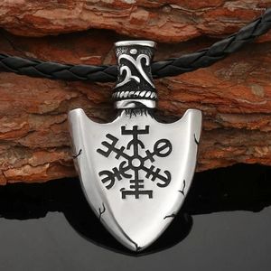 Pendentif Colliers En Acier Inoxydable Viking Odin Triangle Compass Road Sign Rune Collier Personnalité De La Mode Hommes Et Femmes