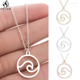 Colliers de pendentif Pendants en acier inoxydable Bijoux de surfeur de plage pour femmes hommes simples Collier de cou rond Collier Collier 2024