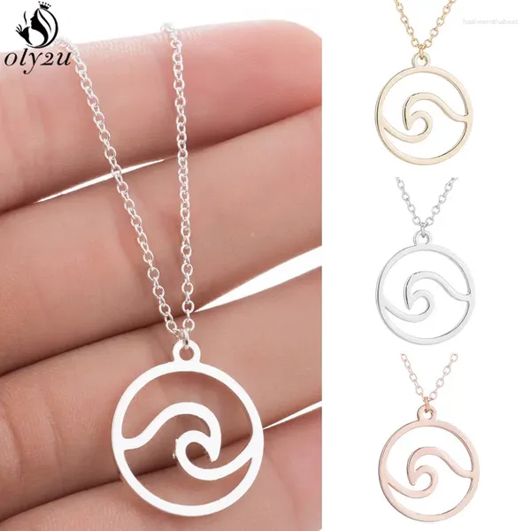 Colliers de pendentif Pendants en acier inoxydable Bijoux de surfeur de plage pour femmes hommes simples Collier de cou rond Collier Collier 2024