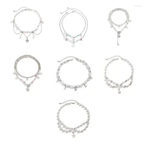 Colliers pendants Star Charm Collier Chaîne Bijoux de cou perlé pour différents styles 3XUA
