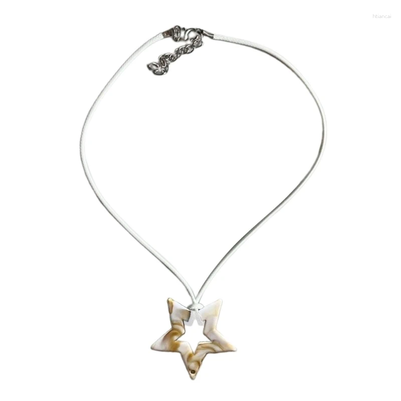 Pendant Necklaces Star Charm Necklace Colorful Neck Jewelry Acrylic Material Gift For Girls And Youthful Women