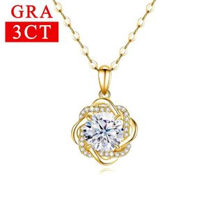 Colliers de pendentif Star de David 3Ct Collier Moisanite pour femmes avec certificat Original Luxury Gold Pendant Bijoux Christamas Gift Hot Sale 240419