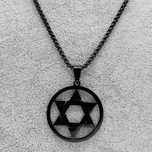 Colliers pendentifs Star de David Fashion For Women Men Men en acier inoxydable Emblem Talisman Long Chaîne Israël Juif Collier gothique gothique