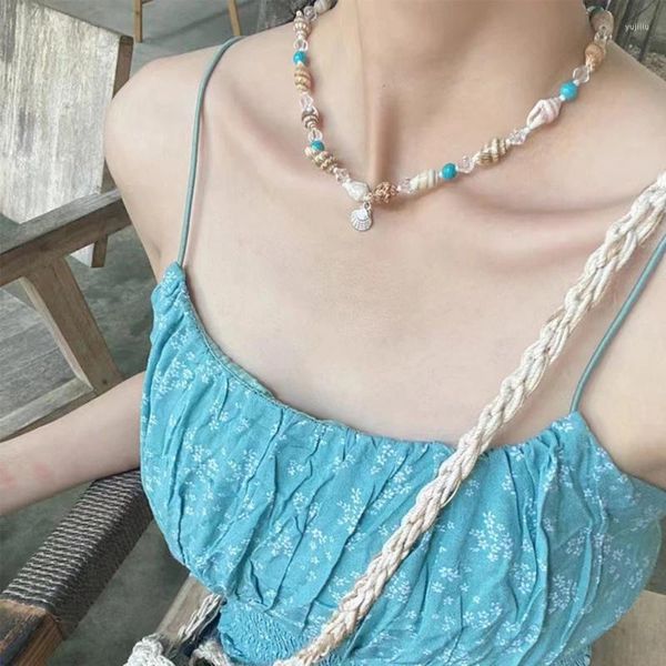 Pendentif Colliers Starfish Collier réglable Cheville Turquoise Conque Perles de cristal Chaîne Charm Bracelet Bijoux Cadeau