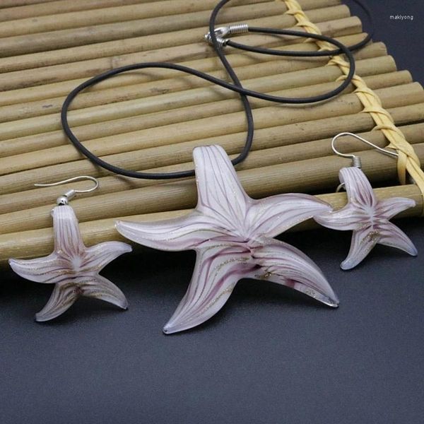 Pendentif Colliers Starfish Collier Boucles d'oreilles Boucles d'oreilles Ensemble de bijoux Accessoires de fête Matériau en résine Cadeau parfait pour les femmes filles