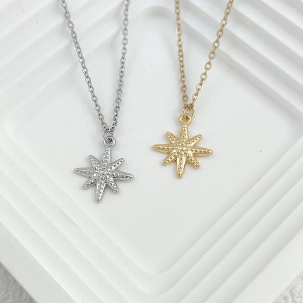 Collares colgantes, collar de estrella de mar para hombres y mujeres, acero inoxidable, joyería de moda personalizada, regalos de aniversario, venta al por mayor 2023