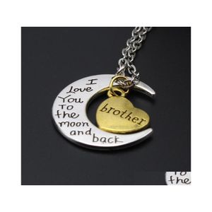 Pendentif Colliers Déclaration Gravure Pendentifs Bijoux de haute qualité Je t'aime Famille 925 Sier 24K Chaînes en or Drop Delivery Dhdpd