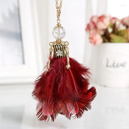 Pendentif Colliers Déclaration Magnifique Plume Poupée Collier Robe À La Main Français S Alliage Fille Femmes Fleur Bijoux De Mode