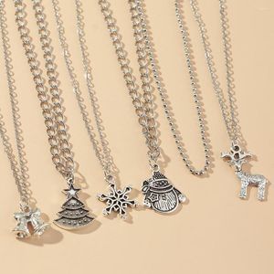 Colliers de pendentif Déclaration Collier de Noël vintage pour femmes Fairy Grunge Aesthetics Snowflake Bell Pendants Festival de mode coréen