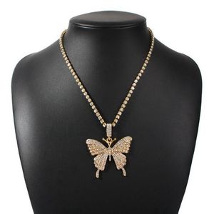 Pendentif Colliers Déclaration Grand Papillon Collier Strass Chaîne Pour Femmes Bling Cristal Ras Du Cou Bijoux