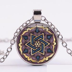 Hanger Kettingen Steampunk Ronde Hexagon Ketting Handgemaakte Glas Cabochon Mannen Vrouwen Sieraden Kunst Foto Lange Ketting Neckalces Drop De Dh7Oe