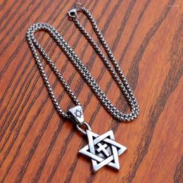 Colliers pendants Collier croix en acier Couleur or Couleur des femmes / hommes Chaîne Israël Jewish Jewish for Men