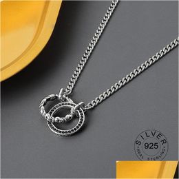 Hanger Kettingen Sterling Sier Elegante Holle Ketting Kettingen Geometrische Hanger Ketting Fijne Sieraden Voor Vrouwen Bruiloft Dhgarden Otdct