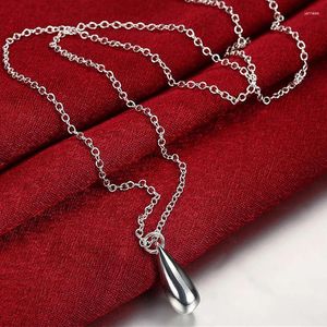 Colliers de pendentif Sterling Sier Small Drop / Raindrop Collier convient aux cadeaux de bijoux de la fête de mariage pour femmes