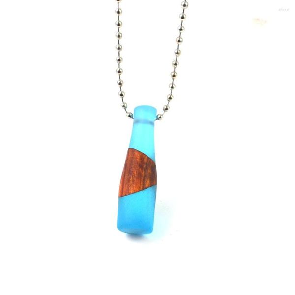 Collares pendientes Collar en forma de palo Madera maciza combinada con resina Artesanía Fiesta de cumpleaños Hombres y mujeres Regalo de la joyería