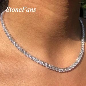 Hanger Kettingen Stonefans Hiphop Sieraden Heren Strass Tennisketting Initial Ketting Voor Vrouwen Luxe Rapper Choker Iced Out