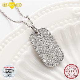 Pendentif Colliers Streamline Tag avec Pave Diamonds Real 925 Sterling Silver pour femmes hommes bijoux fins accessoires cadeau 221119