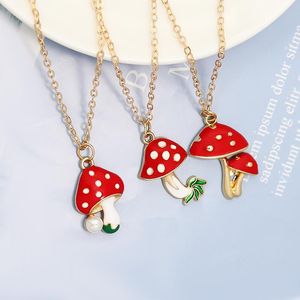 Pendentif Colliers Style Champignon Rouge Collier Bon Ami Série Mode CollierPendentif