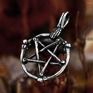Pendentif Colliers Style Pentagramme en acier inoxydable pour hommes Punk Gothic Demon Claw Collier Vintage Unique Bijoux Cadeaux Drop